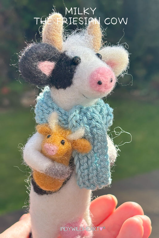 Needle Felted Cow - Felt Cow Decoration - Needle Felt Cows  - Gift for Cow Lover