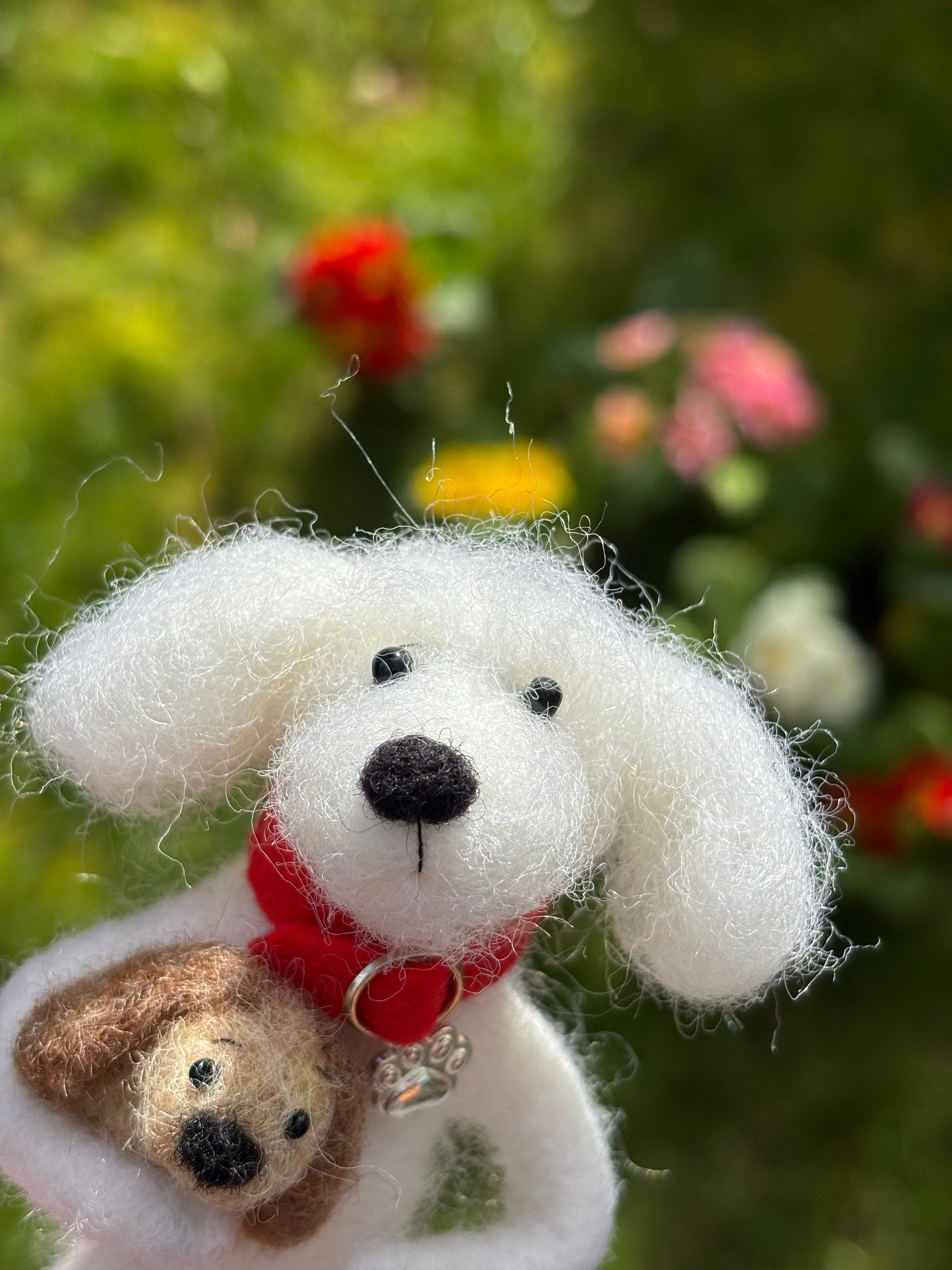 Needle Felted Dog - Bichon Frise - Felted Dog Ornament - Needle Felted Collectable Dogs