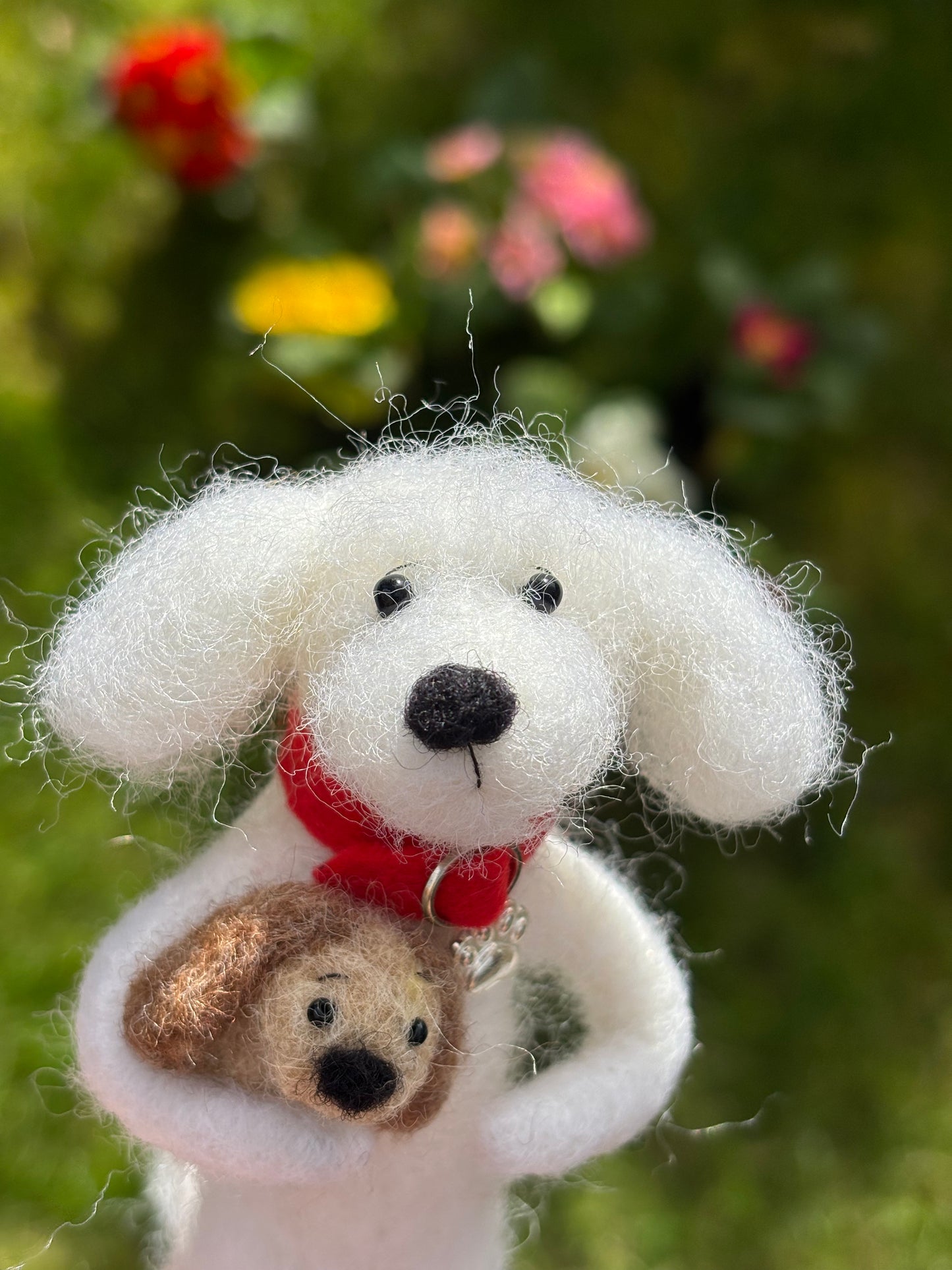 Needle Felted Dog - Needle Felt Bichon Frise - Felted Dog Ornament - Needle Felted Collectable Dogs