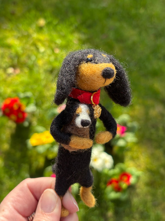 Needle Felted Dog, Dachshund, Needle Felt Dogs, Felt Dog Ornament, Felted Dogs, Dog Lovers Gift
