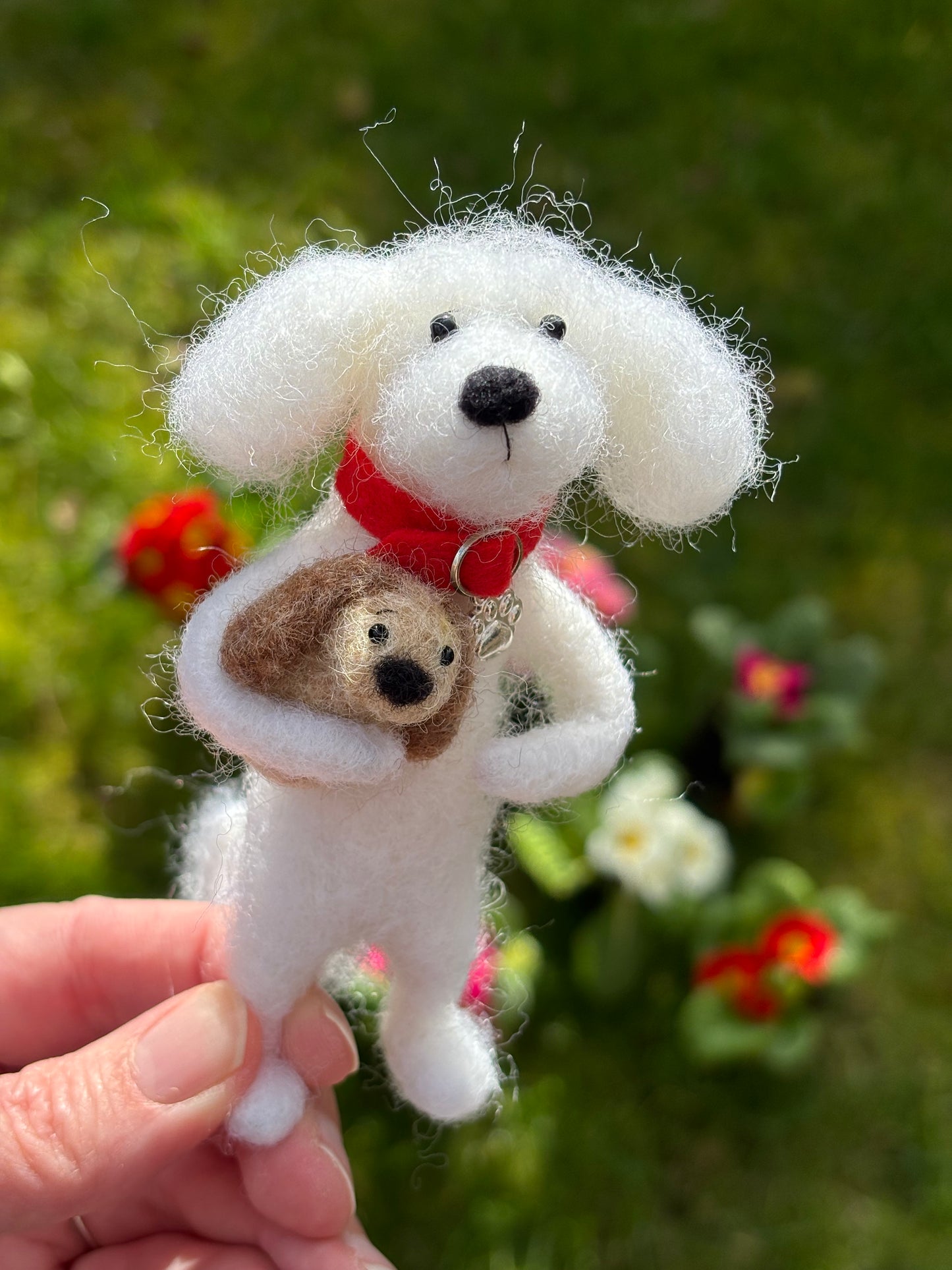 Needle Felted Dogs - Bichon Frise - Felted Dog Ornament - Needle Felted Collectable