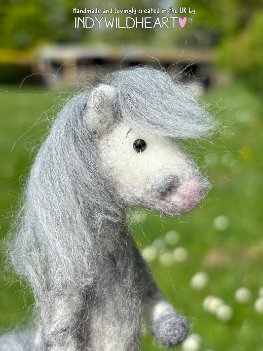 Needle Felted Horse-Dapple Grey Felt Horse One of a kind felted horse