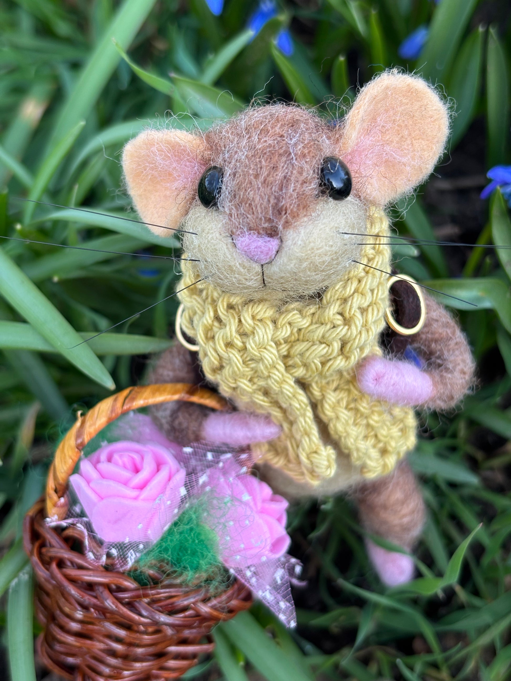Needle Felted Mice - Needle Felted Mouse - Felt Mouse Ornament - Handmade Mice - Felted Mouse