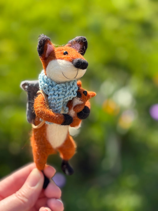 Needle Felted Miniature Fox - Needle Felt Collectable - Handmade Gift - Fibre Art - Fox Wool Sculpture Gift
