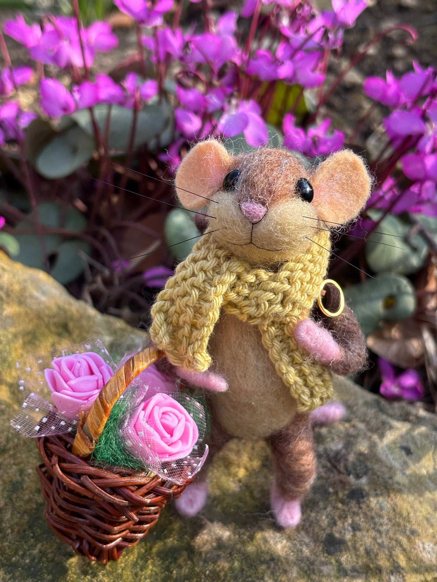 Needle Felted Mouse - Needle Felt Mouse - Felt Mouse Ornament - Handmade Mouse - Felted Brown Mouse