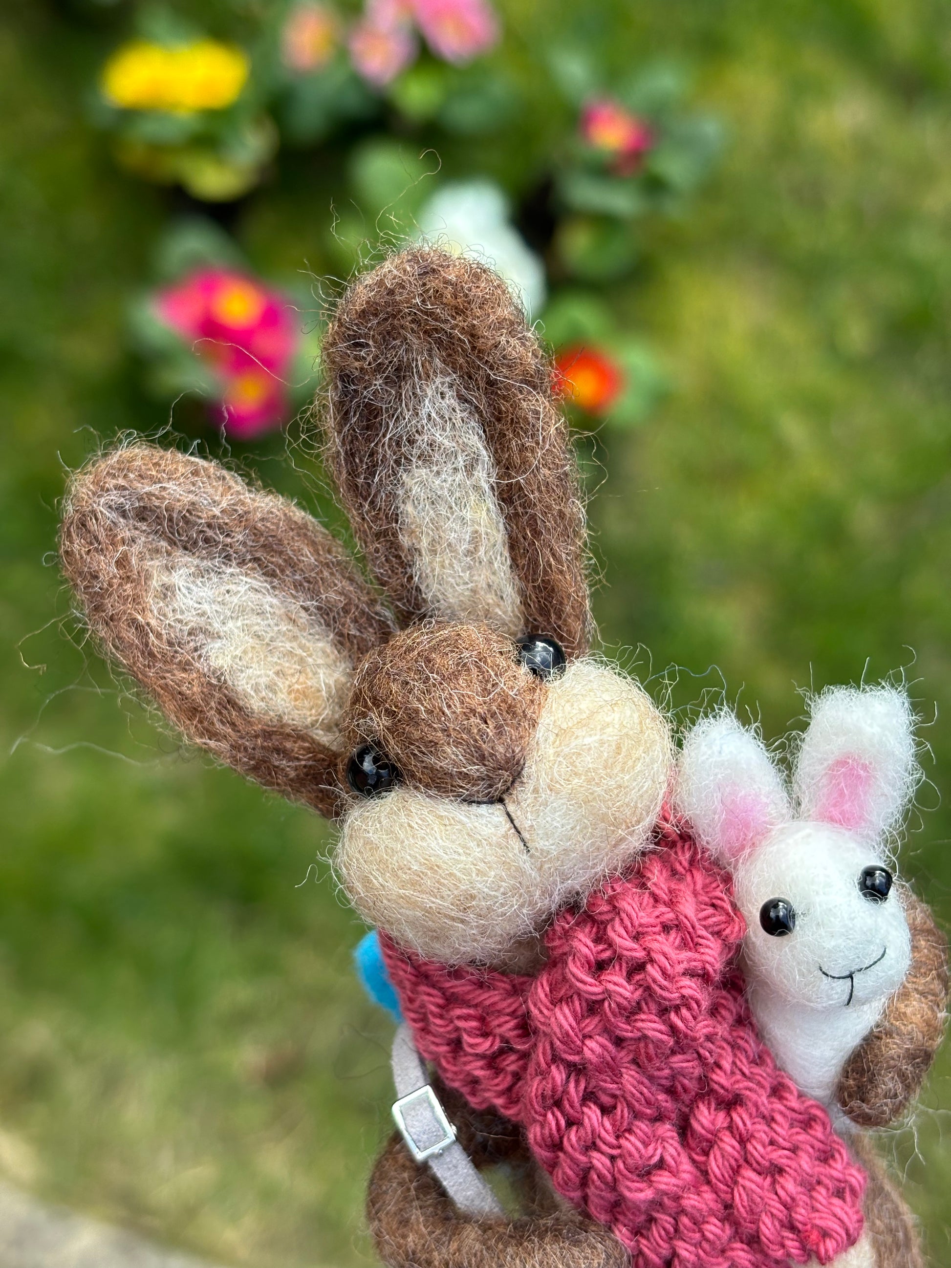 Needle Felted Rabbit - Felt Rabbit Ornament - Handmade Easter Gift - Felted Rabbit