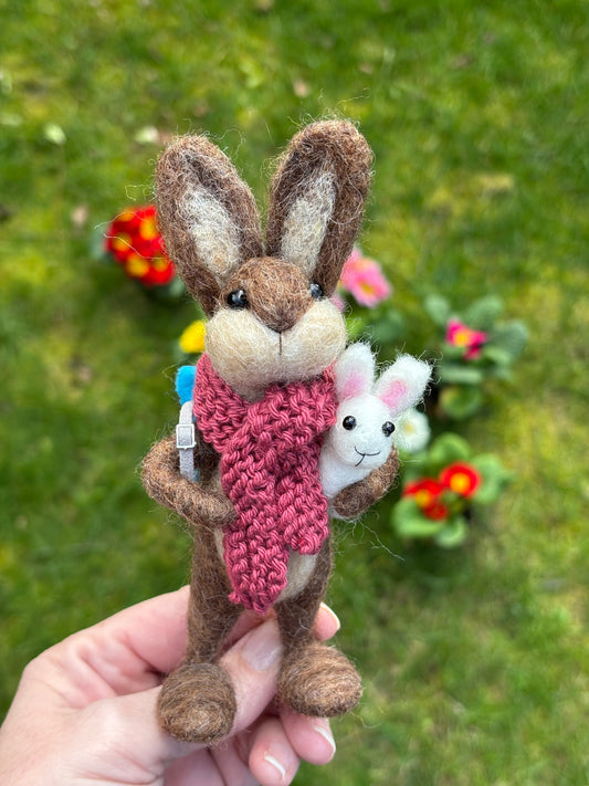 Needle Felted Rabbit - Felt Rabbit Ornament - Handmade Easter Gift - Felted Rabbit - Gift for Mum