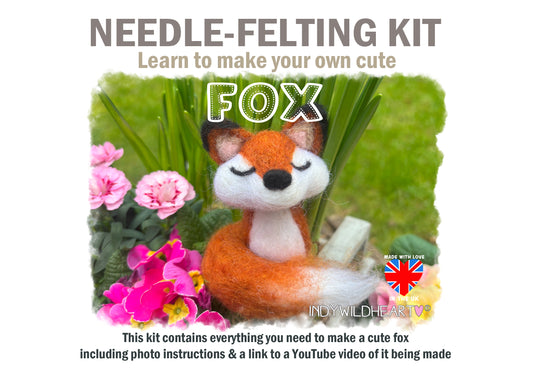 Needle Felt Kit Fox - Make Your Own Needle Felted Fox - Craft Kit contains everything you need