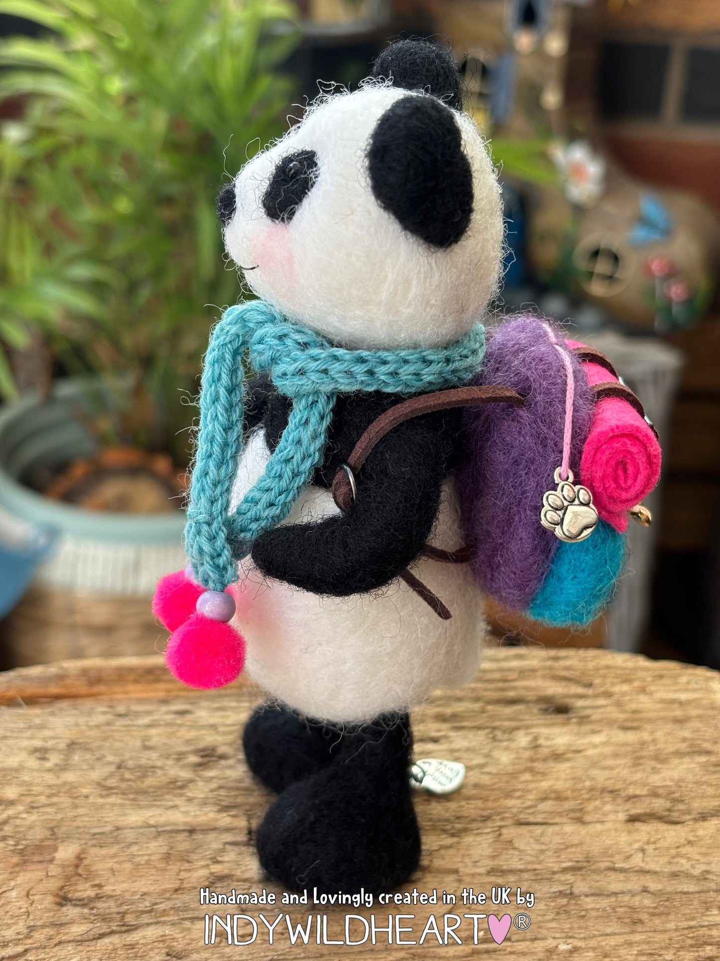 Needle Felted Panda - Miniature Needle Felt Collectible - Needle Felted animals