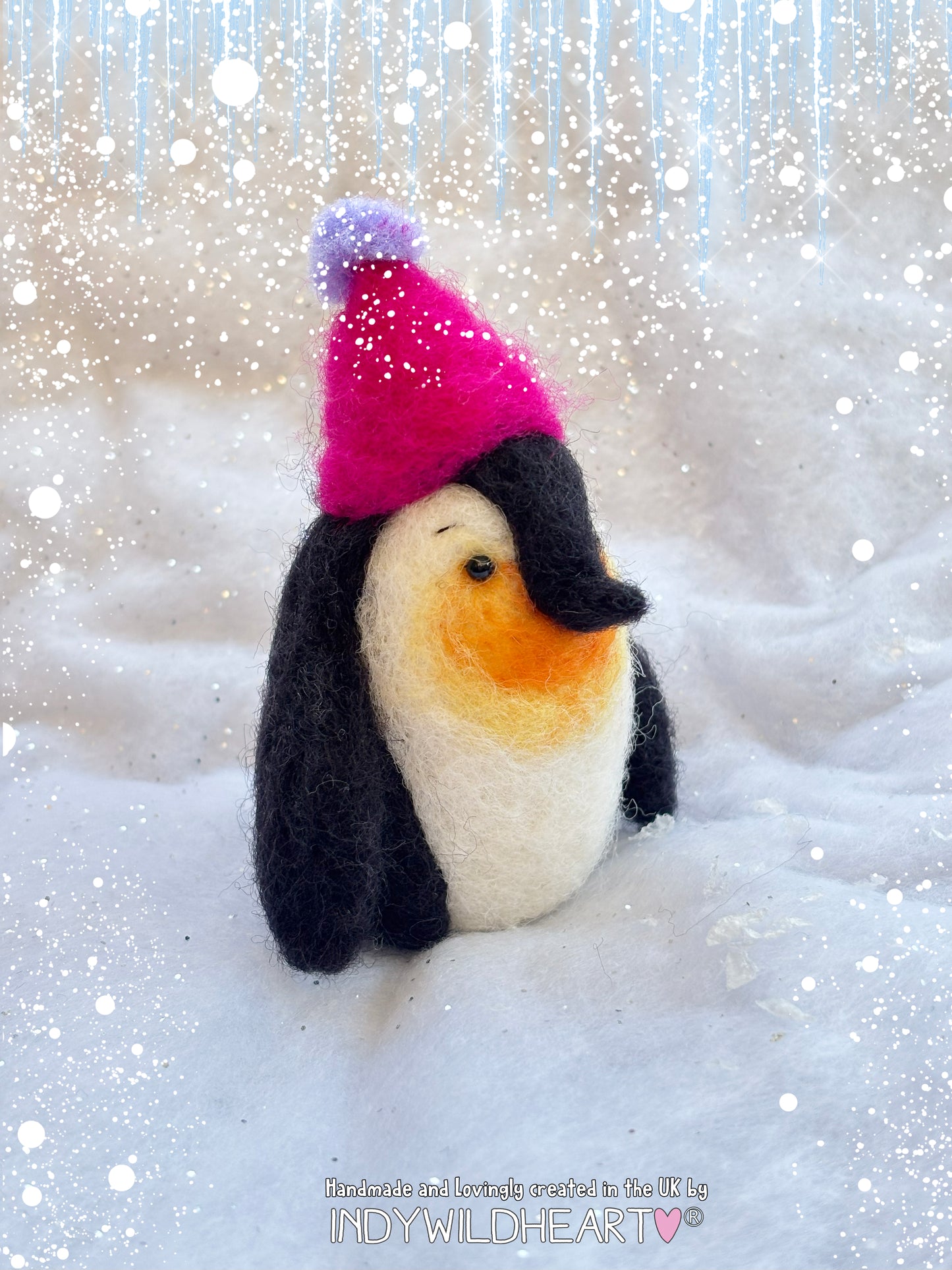 Needle Felted Penguin - Penguin Winter Ornament - Penguin Felted Collectable