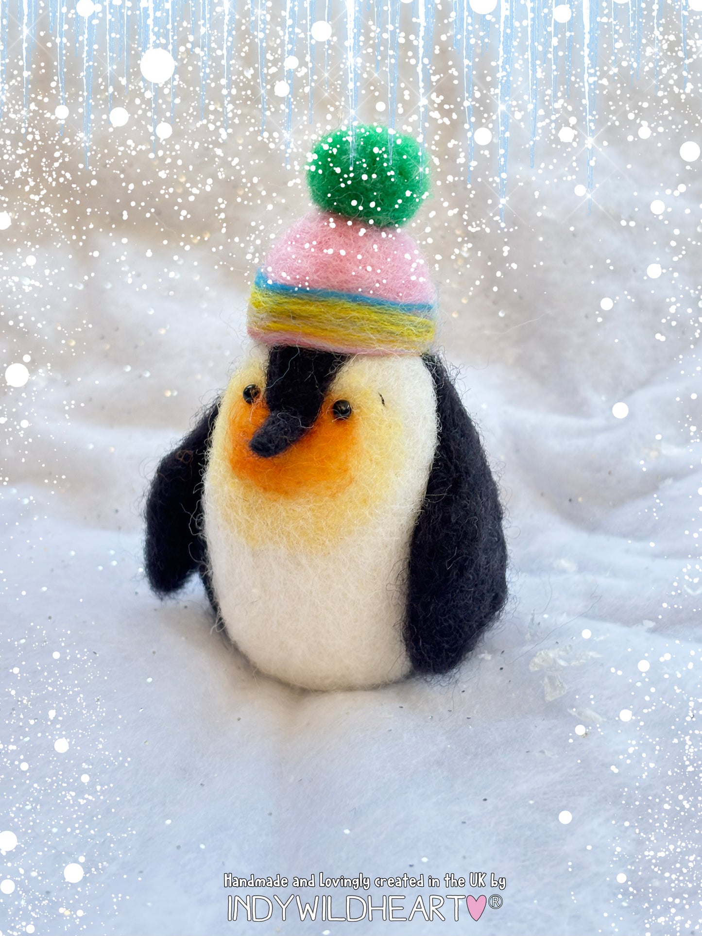 Needle Felted Penguin - Penguin Winter Ornament - Penguin Felted Collectable