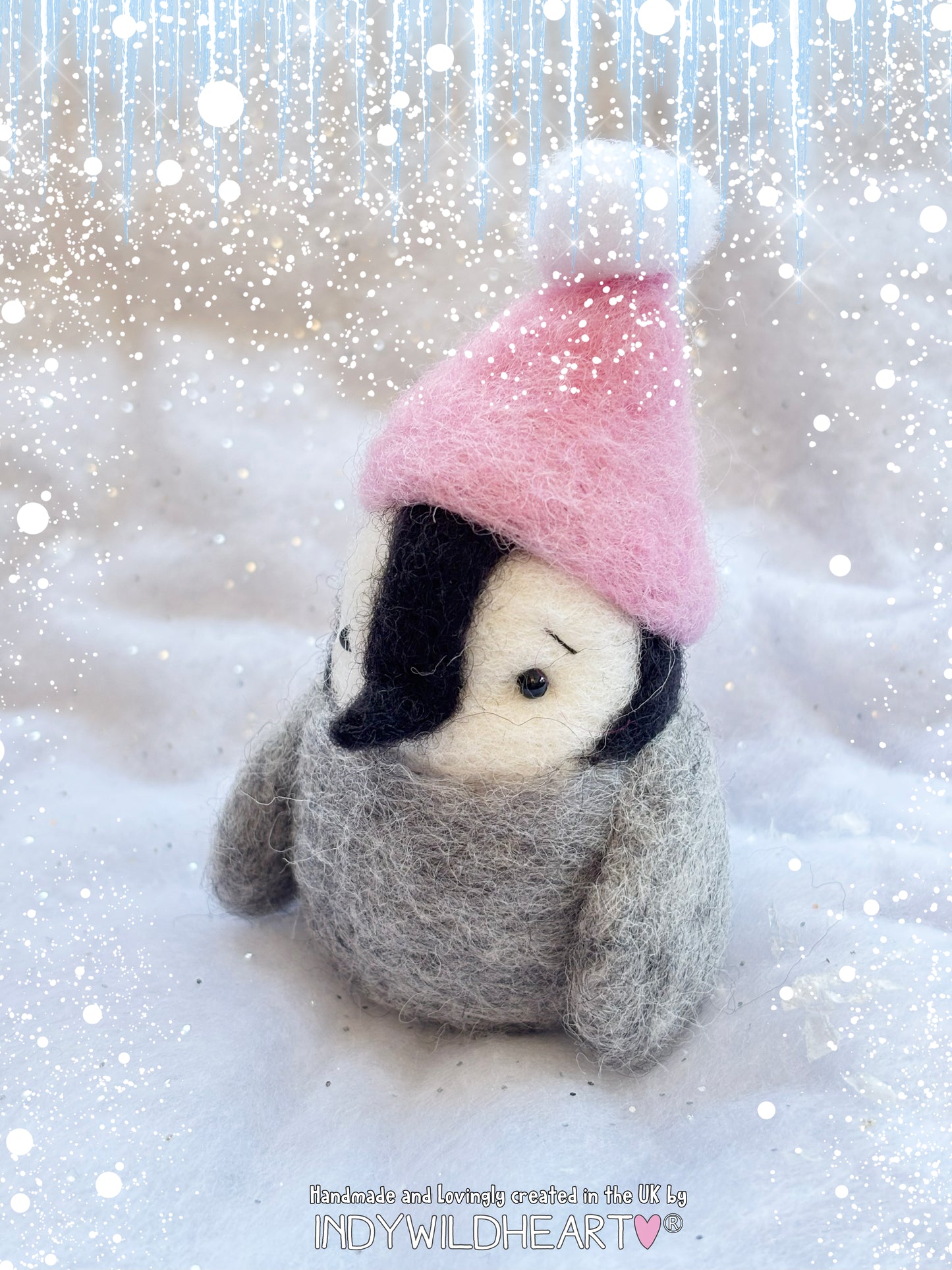 Needle Felted Penguin - Penguin Winter Ornament - Penguin Felted Collectable