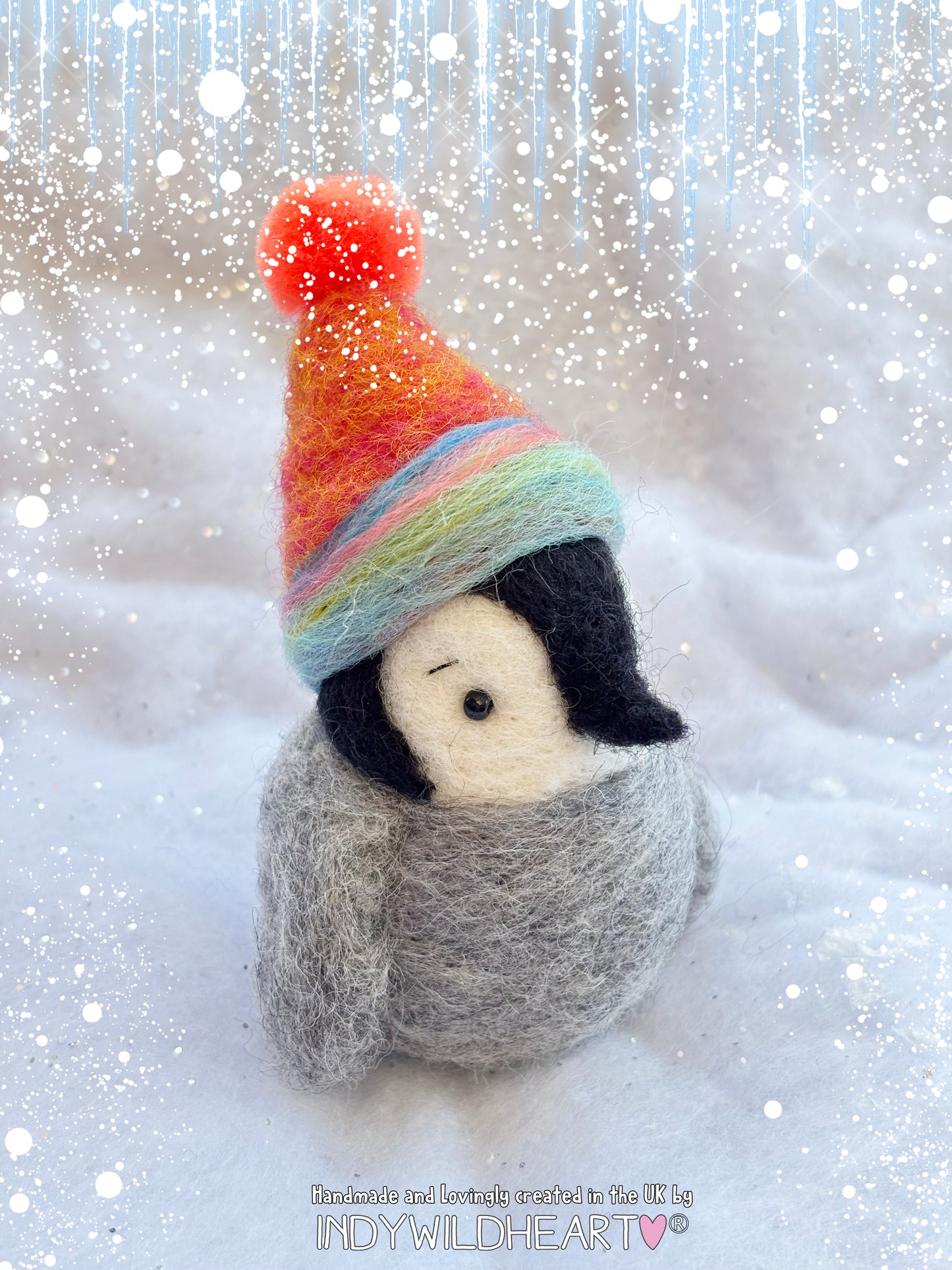 Needle Felted Penguin - Penguin Winter Ornament - Penguin Felted Collectable