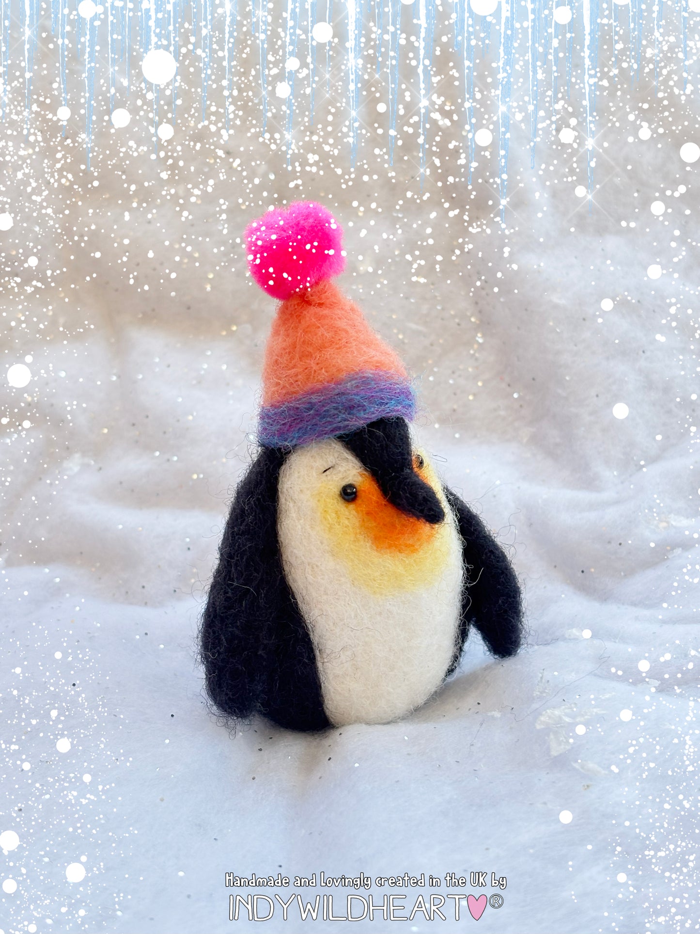 Needle Felted Penguin - Penguin Winter Ornament - Penguin Felted Collectable