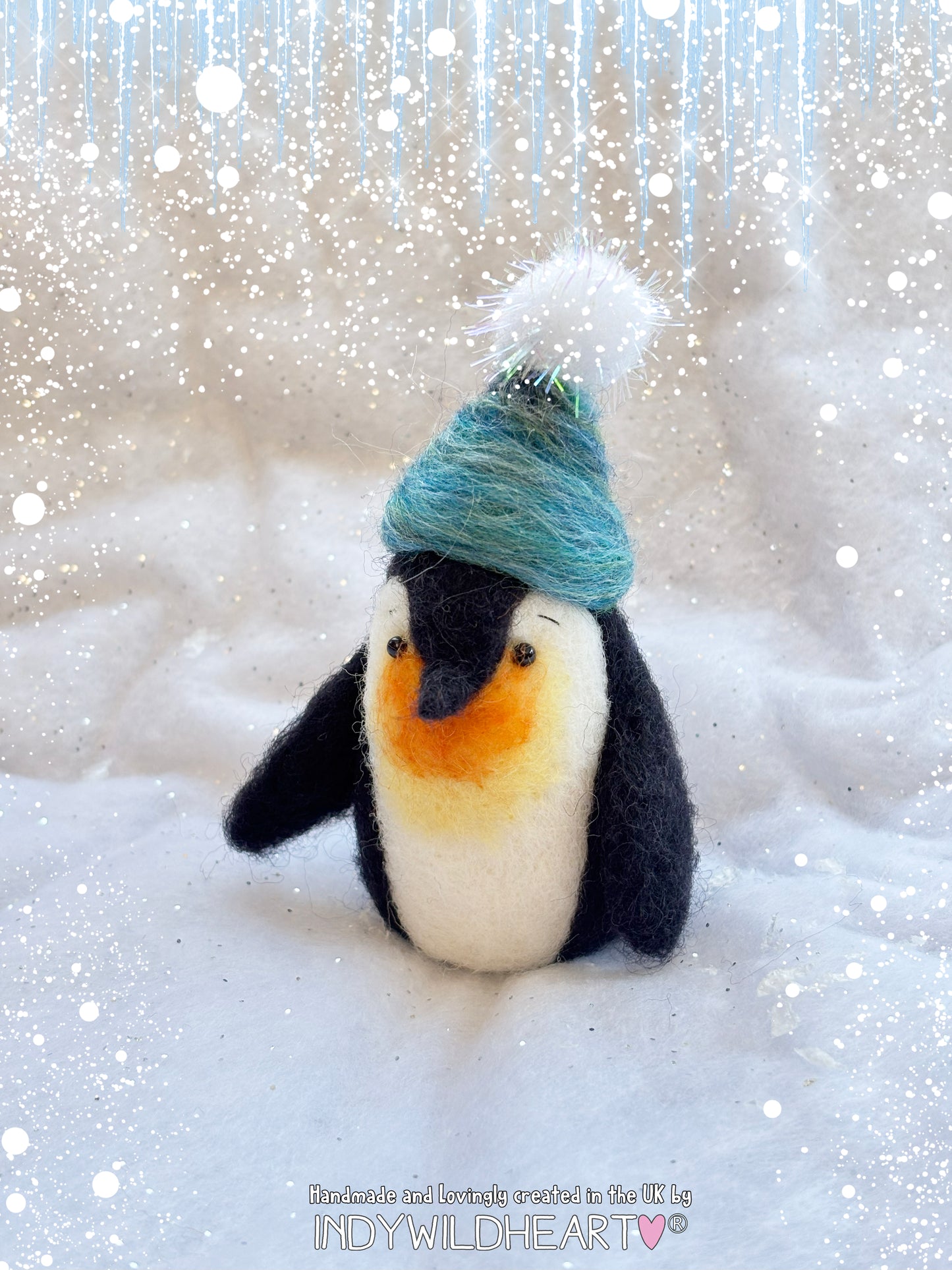 Needle Felted Penguin - Penguin Winter Ornament - Penguin Felted Collectable