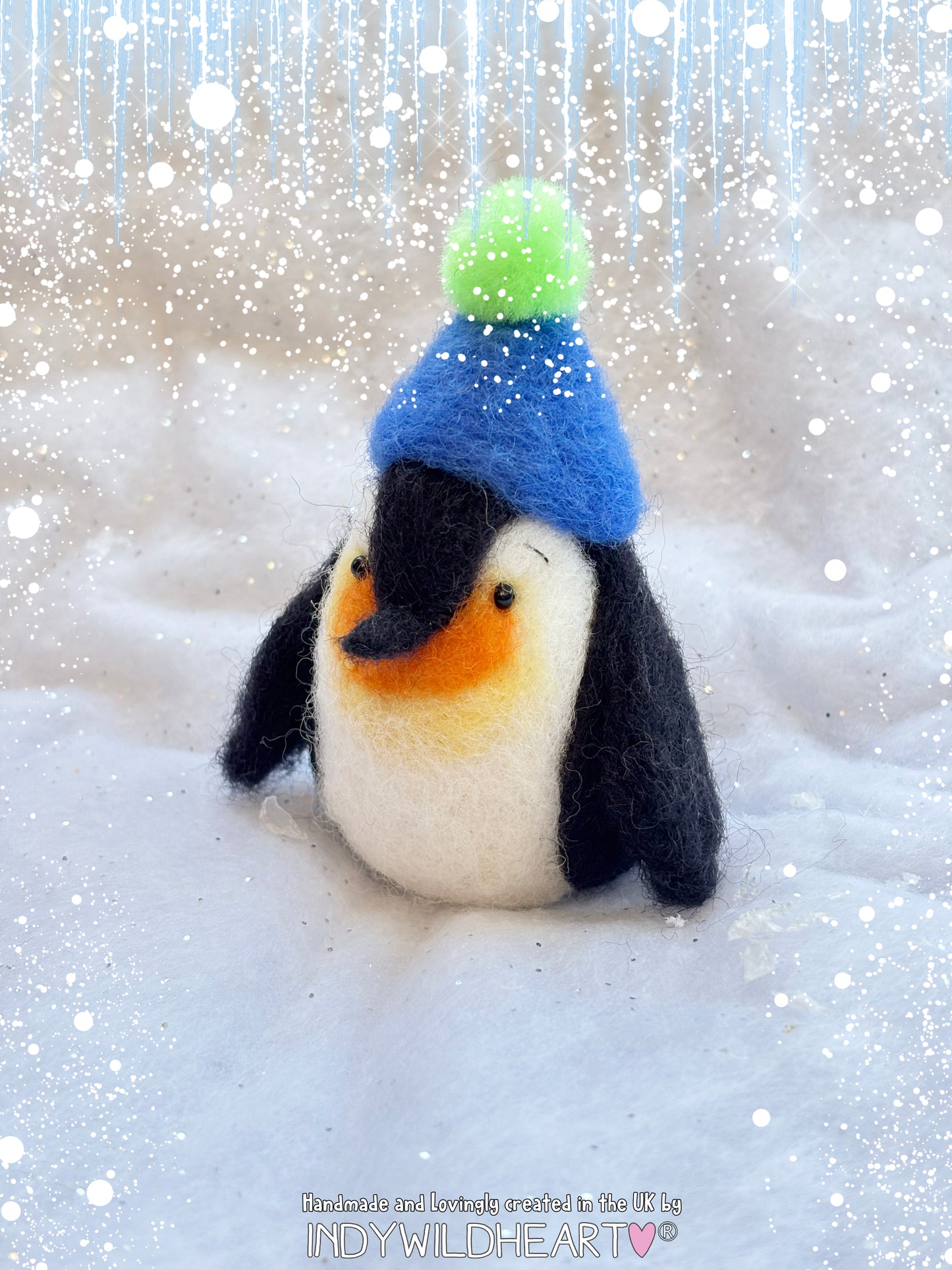 Needle Felted Penguin - Penguin Winter Ornament - Penguin Felted Collectable