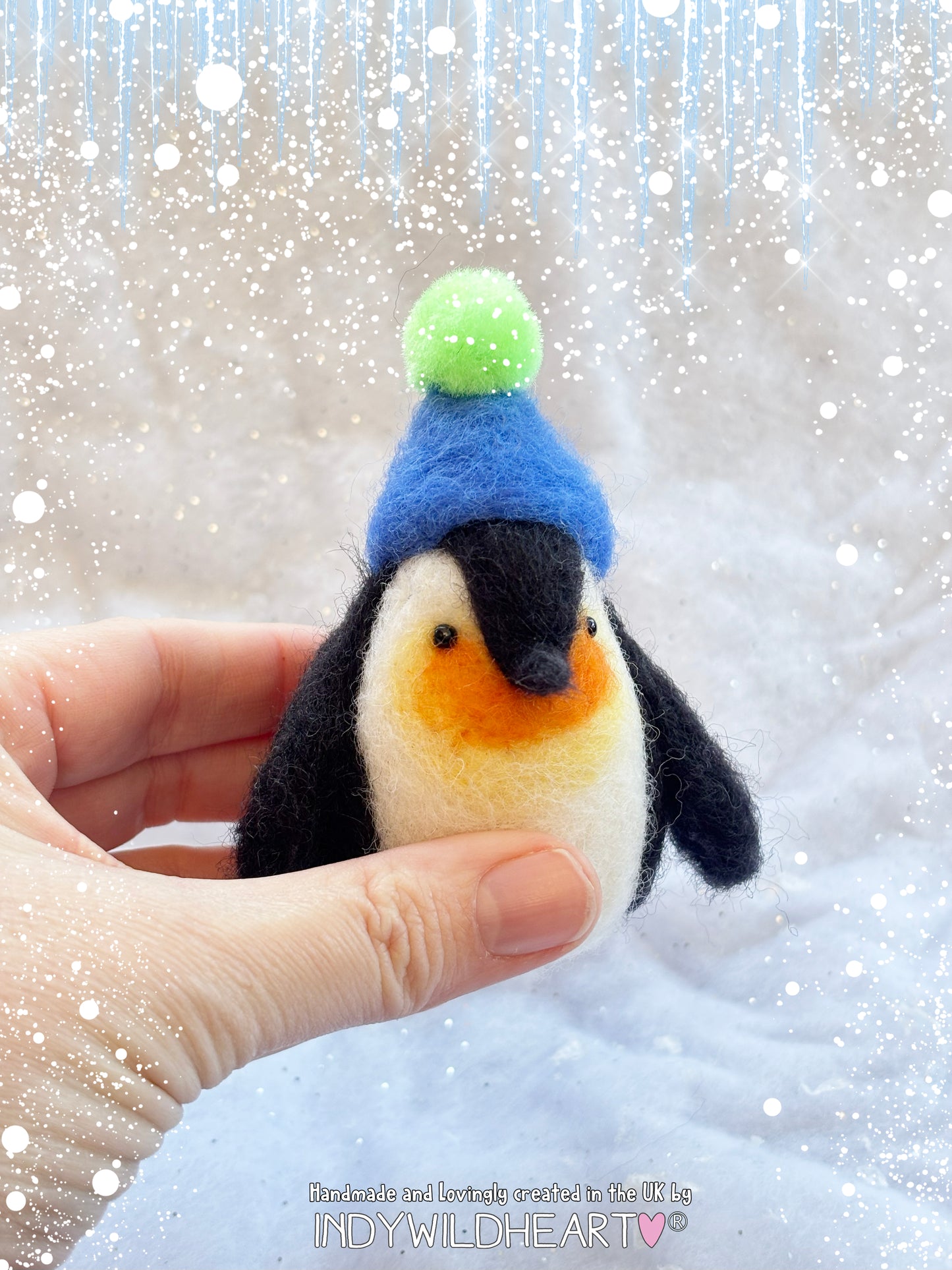 Needle Felted Penguin - Penguin Winter Ornament - Penguin Felted Collectable