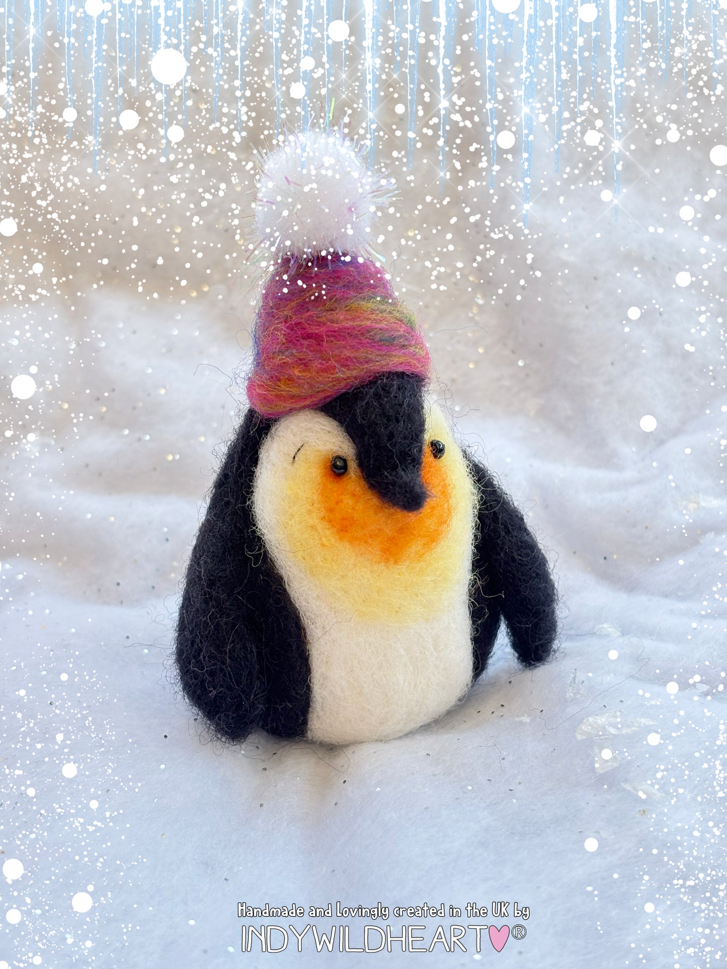 Needle Felted Penguin - Penguin Winter Ornament - Penguin Felted Collectable