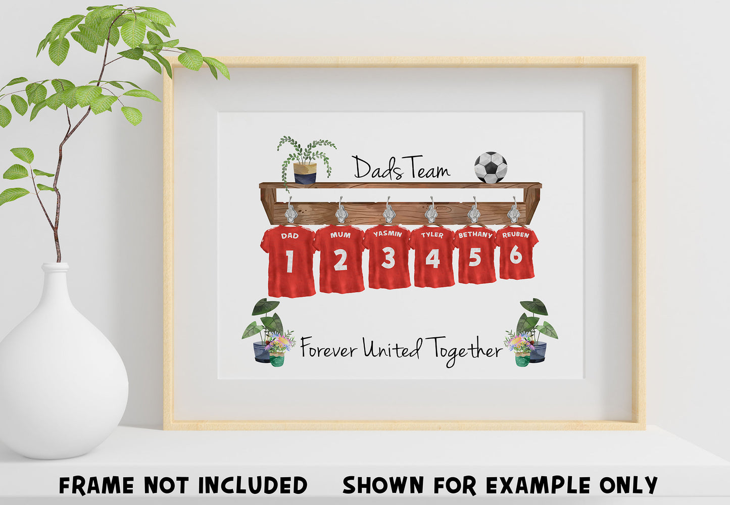 Personalised Football Family Print - Personalised gift - Gift for Dad, Gift for Football fans, Gift for Him, Gift for Grandad - Fathers Day Gift Idea