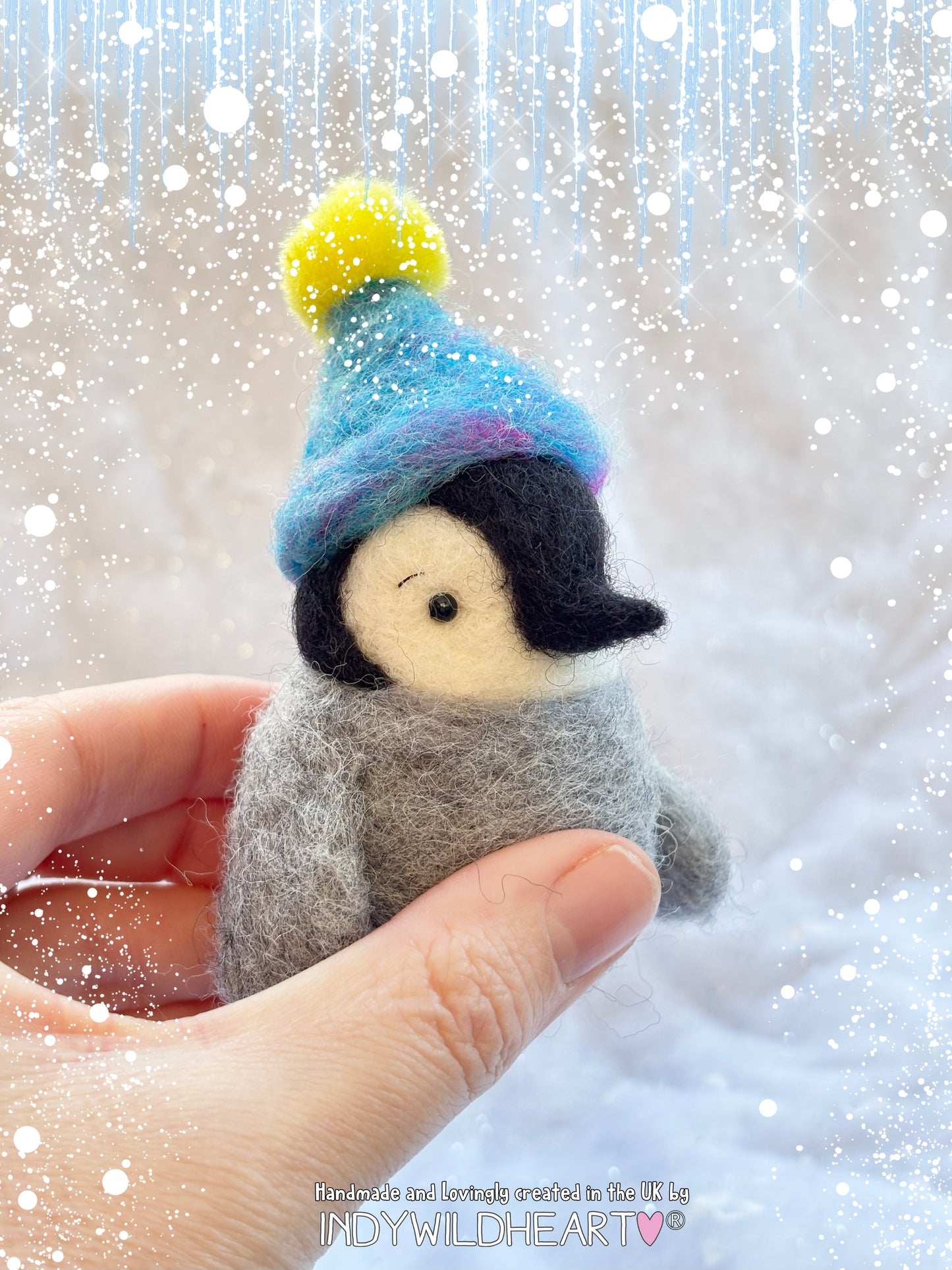 Needle Felted Penguin - Penguin Winter Ornament - Penguin Felted Collectable