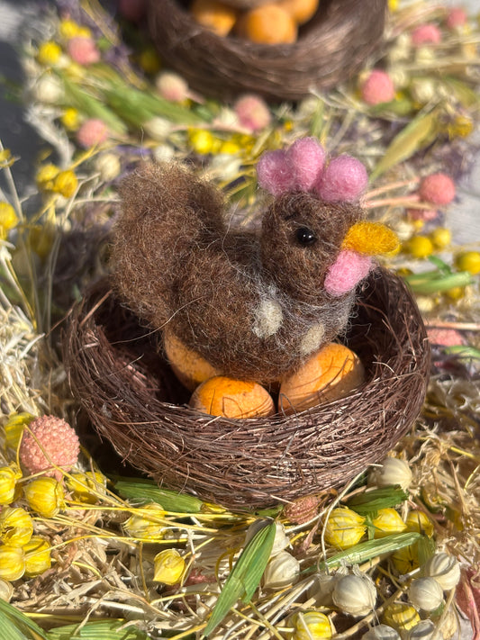 needle felted chickens - needle felt chickens - Easter Decorations