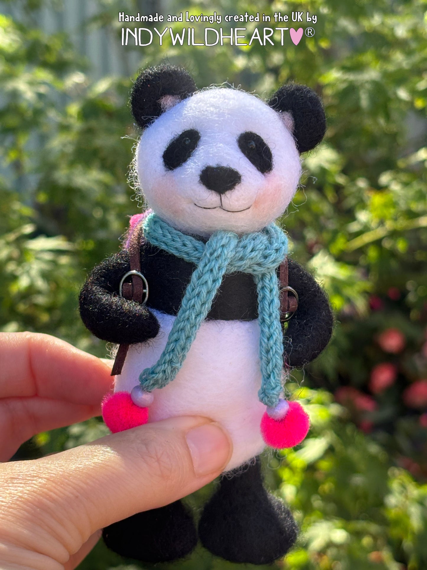 Needle Felted Panda - Miniature Needle Felt Collectible - Needle Felted animals