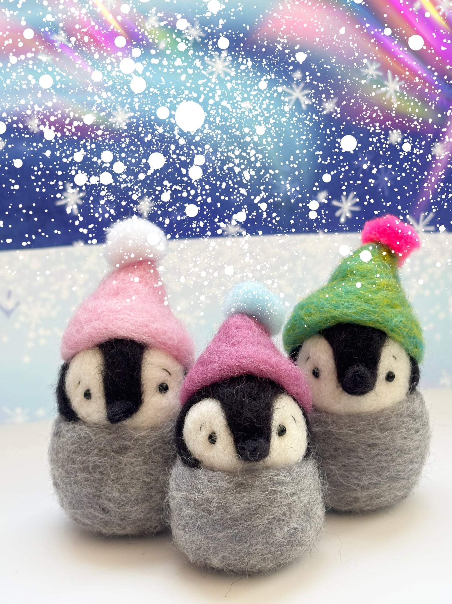 Needle Felted Penguin - Penguin Winter Ornament - Penguin Felted Collectable