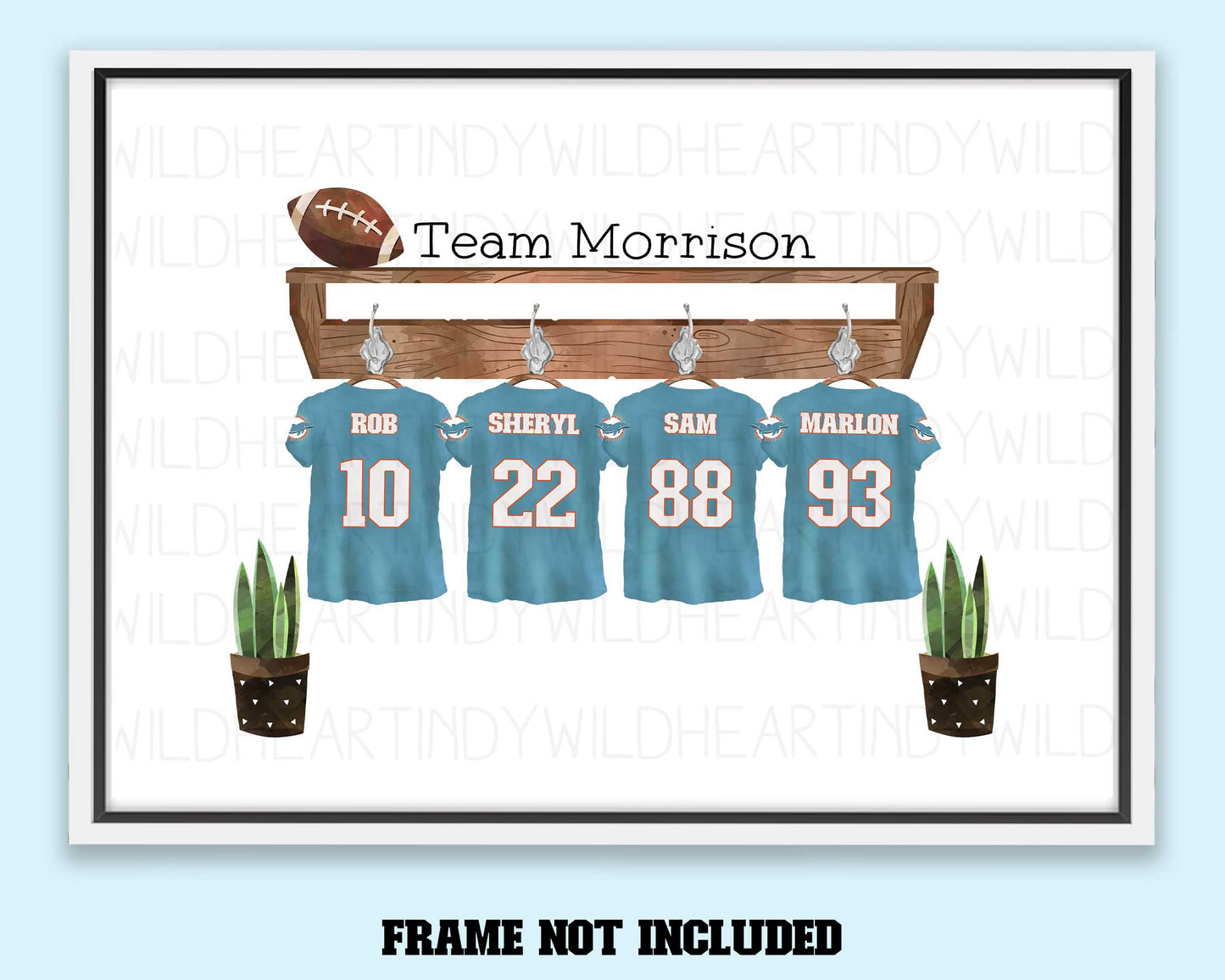 Personalised American Football Family Print - Personalised gift - Birthday Gift for Dad, Gift for NFL Football fans, Gift for him, Fathers Day gift