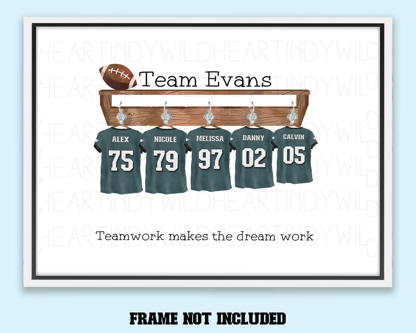Personalised American Football Family Print - Personalised gift - Birthday Gift for Dad, Gift for NFL Football fans, Gift for him, Fathers Day gift