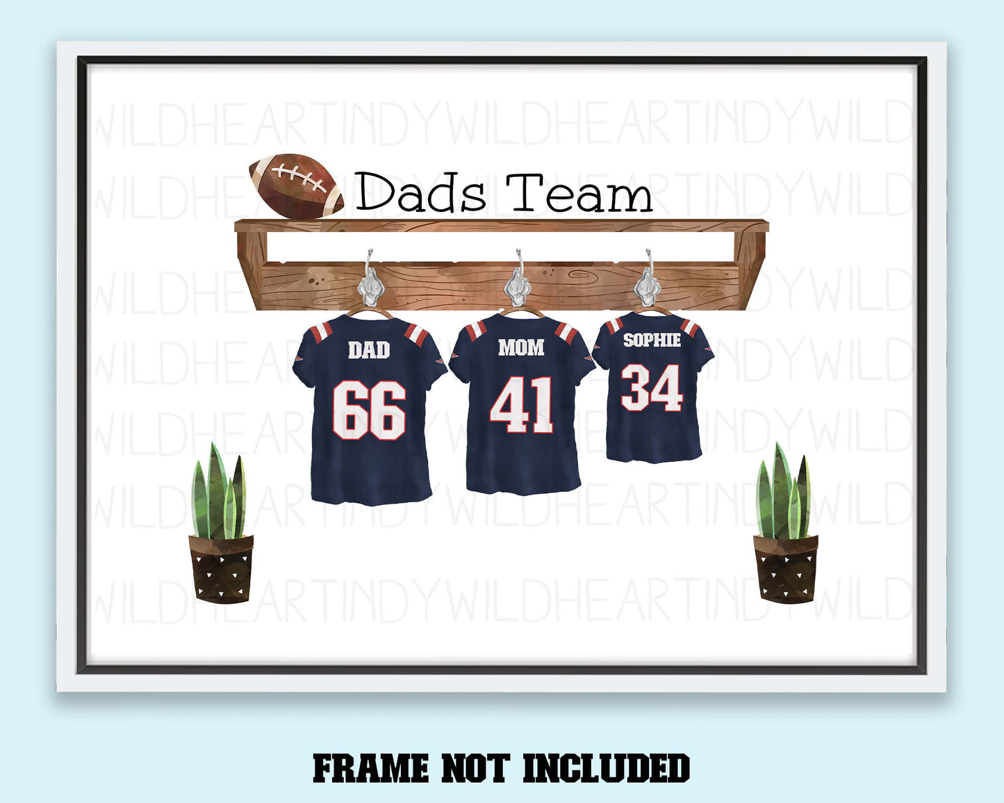 Personalised American Football Family Print - Personalised gift - Birthday Gift for Dad, Gift for NFL Football fans, Gift for him, Fathers Day gift