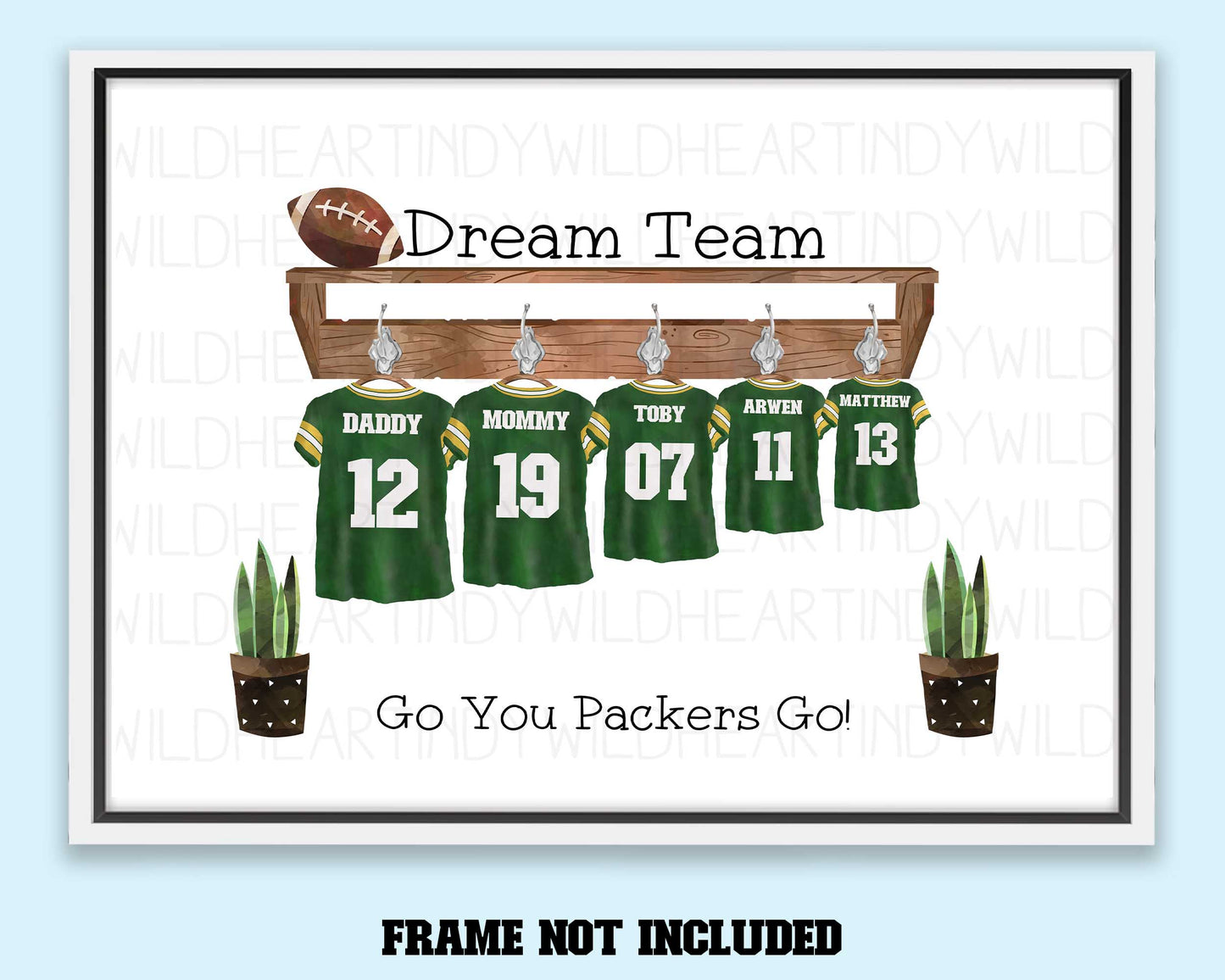 Personalised American Football Family Print - Personalised gift - Birthday Gift for Dad, Gift for NFL Football fans, Gift for him, Fathers Day gift
