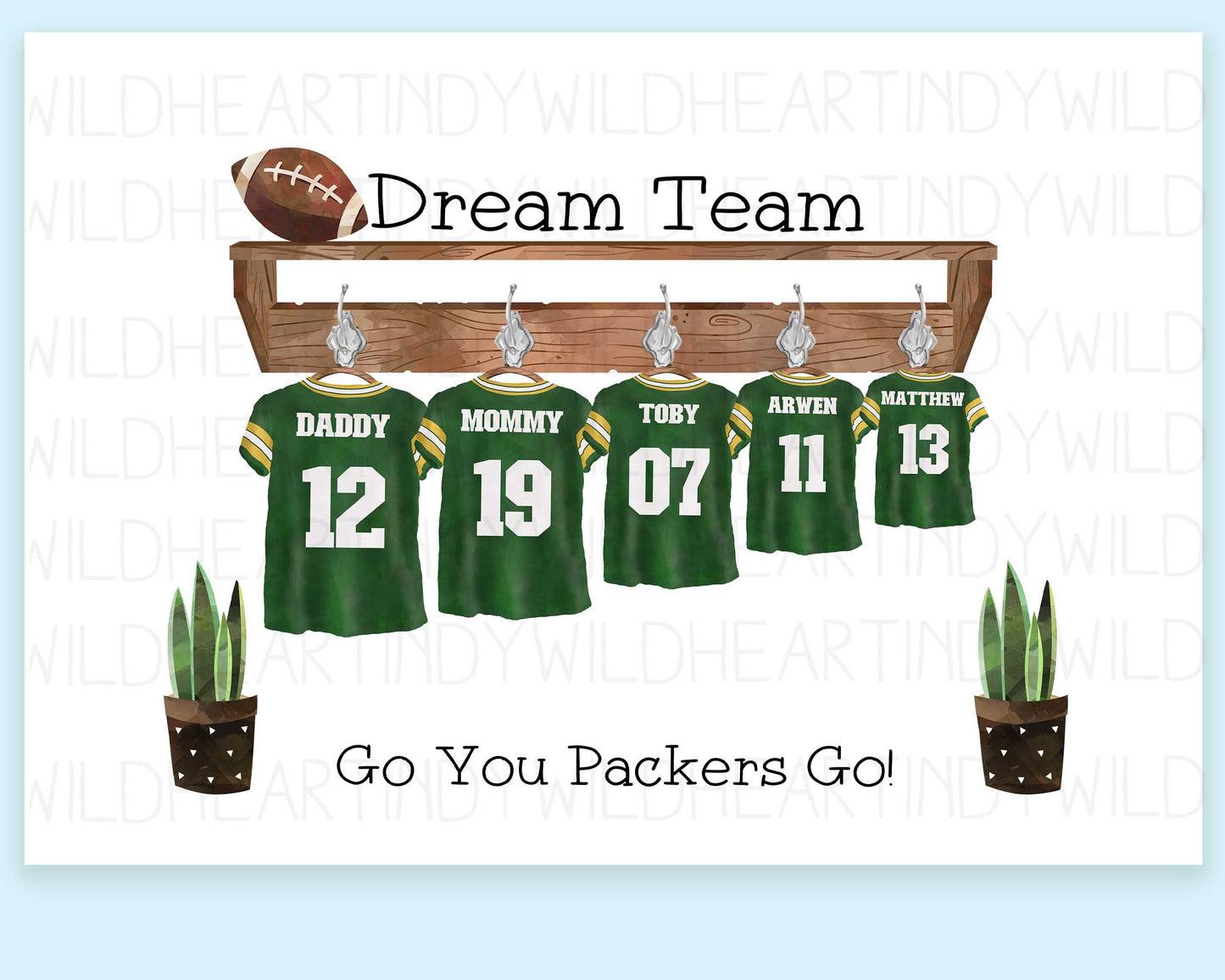 Personalised American Football Family Print - Personalised gift - Birthday Gift for Dad, Gift for NFL Football fans, Gift for him, Fathers Day gift