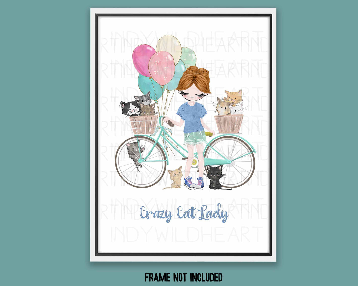 Personalised Cat Lover Print - Gift for Her - Cat Lover Gift - Personalised Gift - Cute Crazy Cat Lady Printistmas Gift, Secret Santa