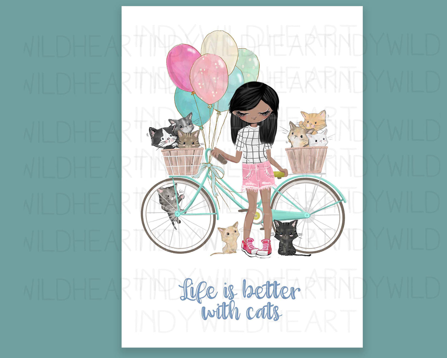 Personalised Cat Lover Print - Gift for Her - Cat Lover Gift - Personalised Gift - Cute Crazy Cat Lady Printistmas Gift, Secret Santa