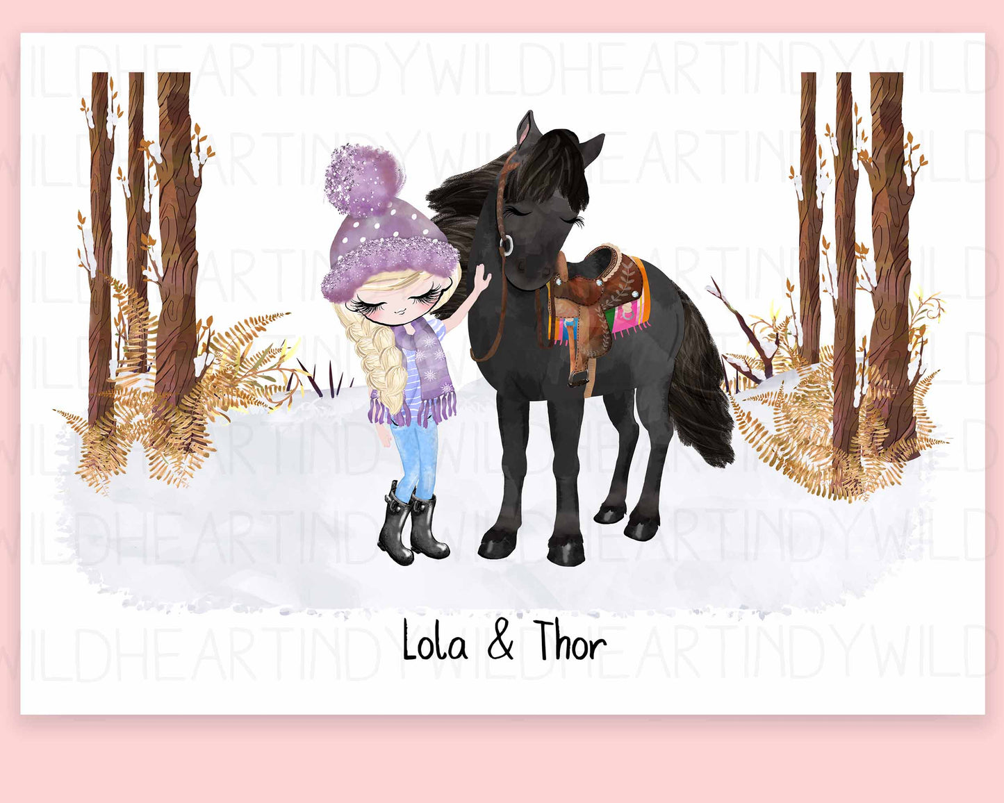 Personalised Horse Print Gift, Gift for Horse Lover, Christmas Gift for her, Western Riding Horse Lover Gift, Horse Gift