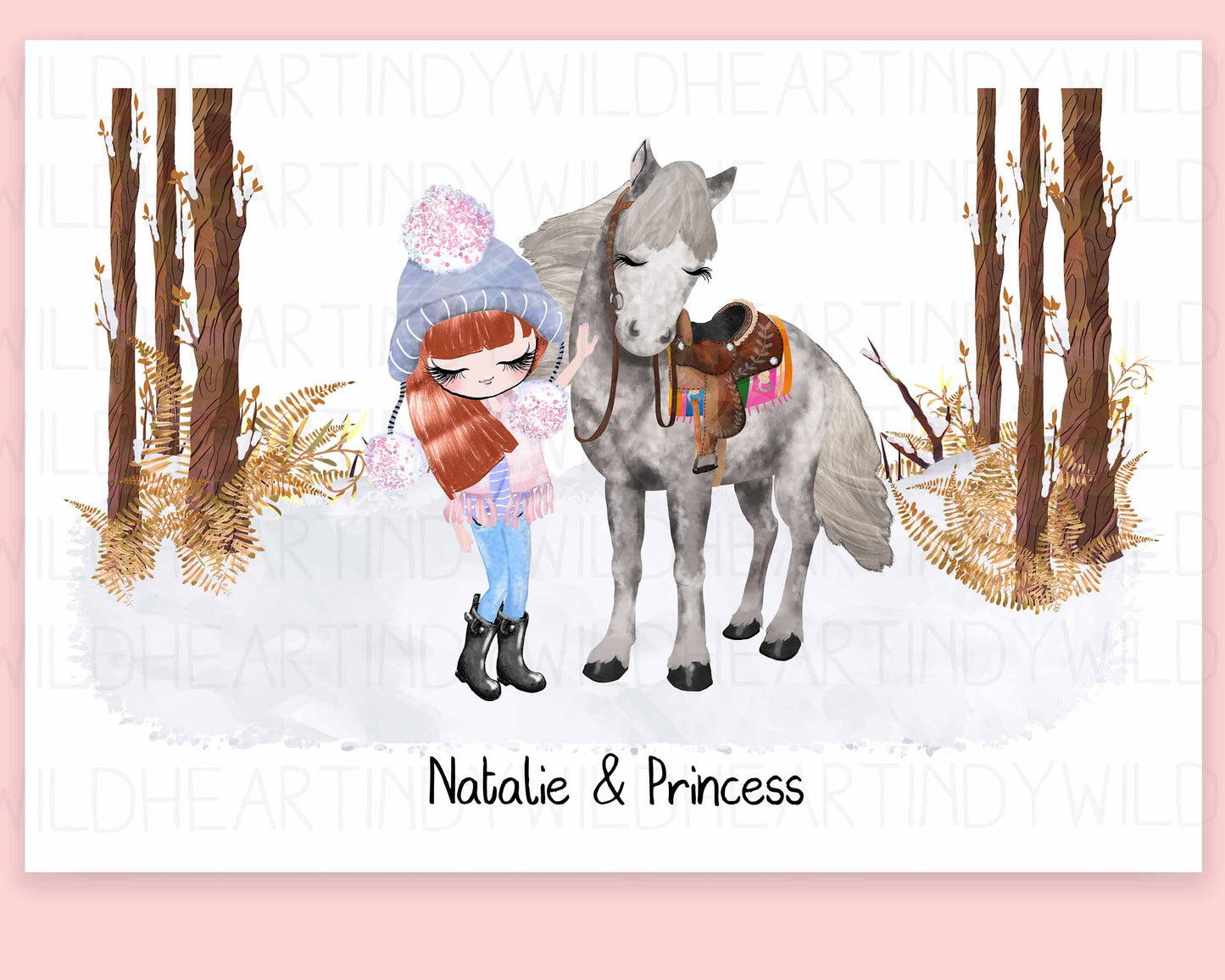 Personalised Horse Print Gift, Gift for Horse Lover, Christmas Gift for her, Western Riding Horse Lover Gift, Horse Gift