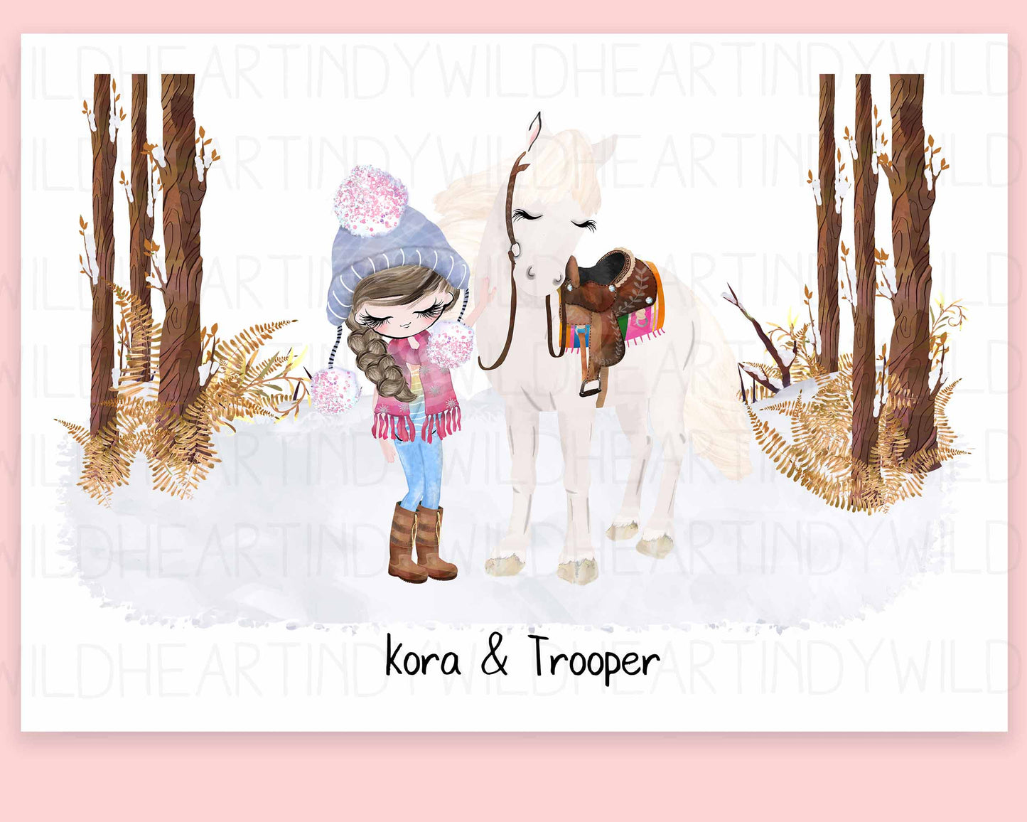Personalised Horse Print Gift, Gift for Horse Lover, Christmas Gift for her, Western Riding Horse Lover Gift, Horse Gift
