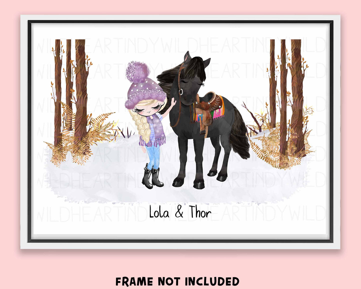 Personalised Horse Print Gift, Gift for Horse Lover, Christmas Gift for her, Western Riding Horse Lover Gift, Horse Gift