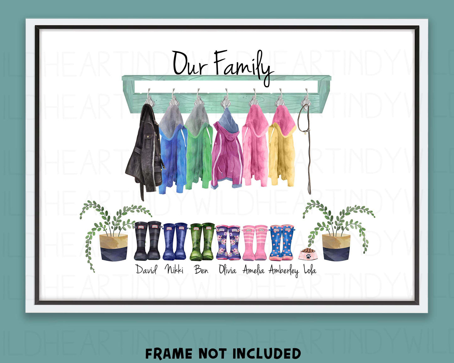 Personalised Coats and Boots Family Print - Personalised Gift - Family Print - Christmas Gift