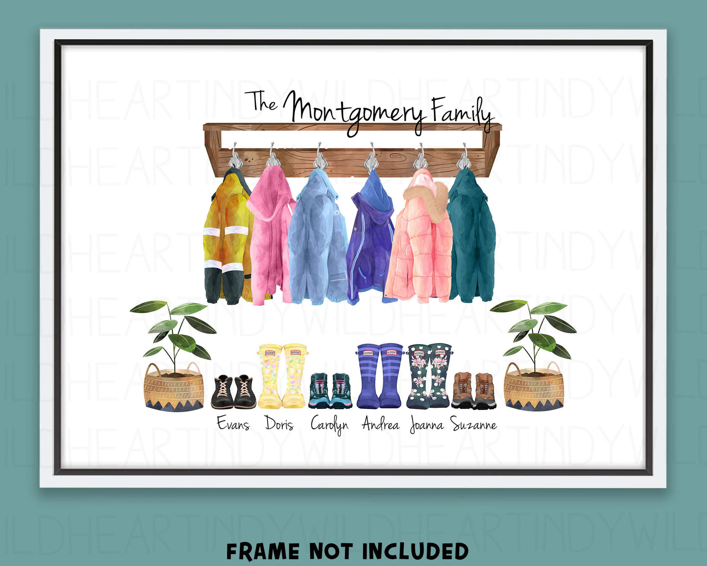 Personalised Coats and Boots Family Print - Personalised Gift - Family Print - Christmas Gift