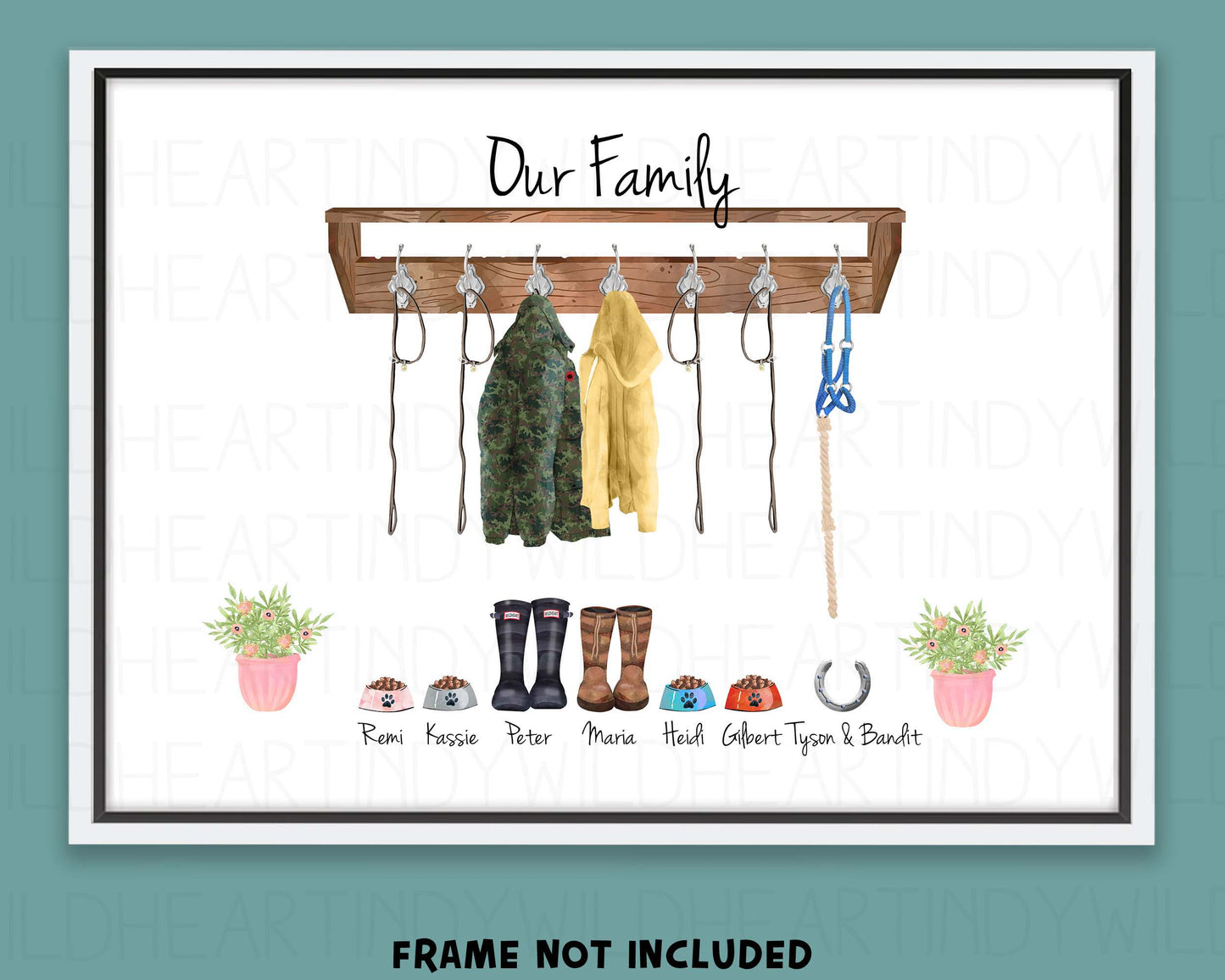 Personalised Coats and Boots Family Print - Personalised Gift - Family Print - Christmas Gift