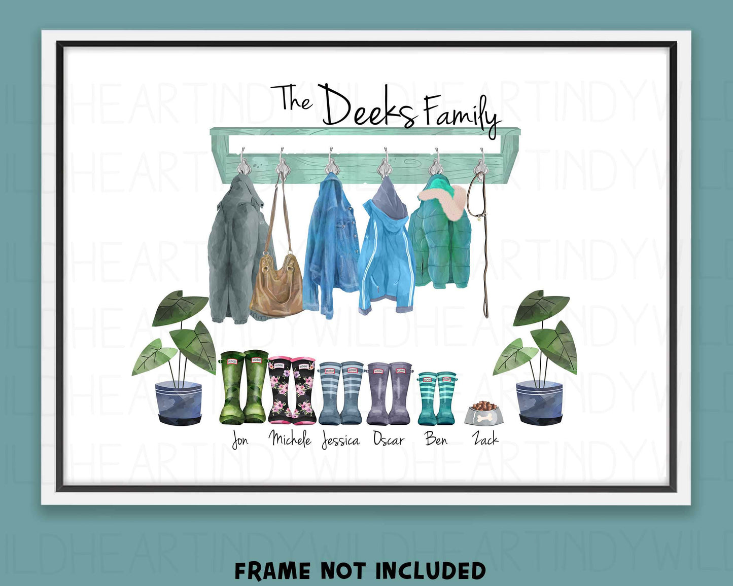 Personalised Coats and Boots Family Print - Personalised Gift - Family Print - Christmas Gift