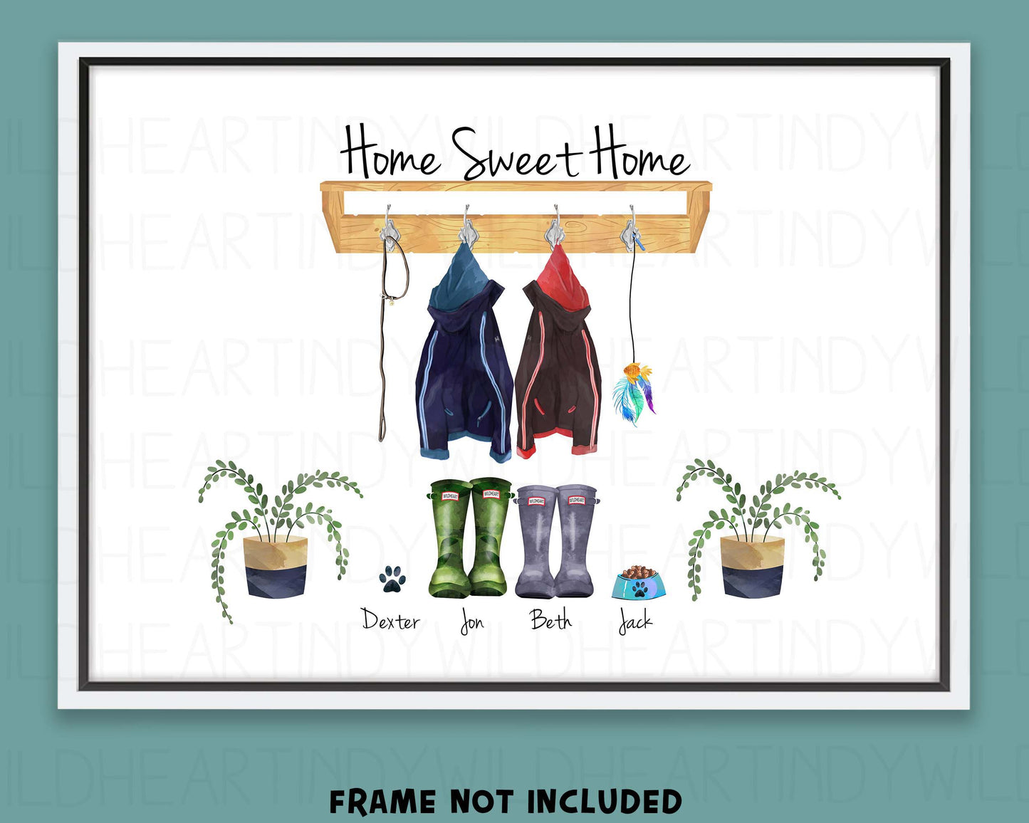 Personalised Coats and Boots Family Print - Personalised Gift - Family Print - Christmas Gift