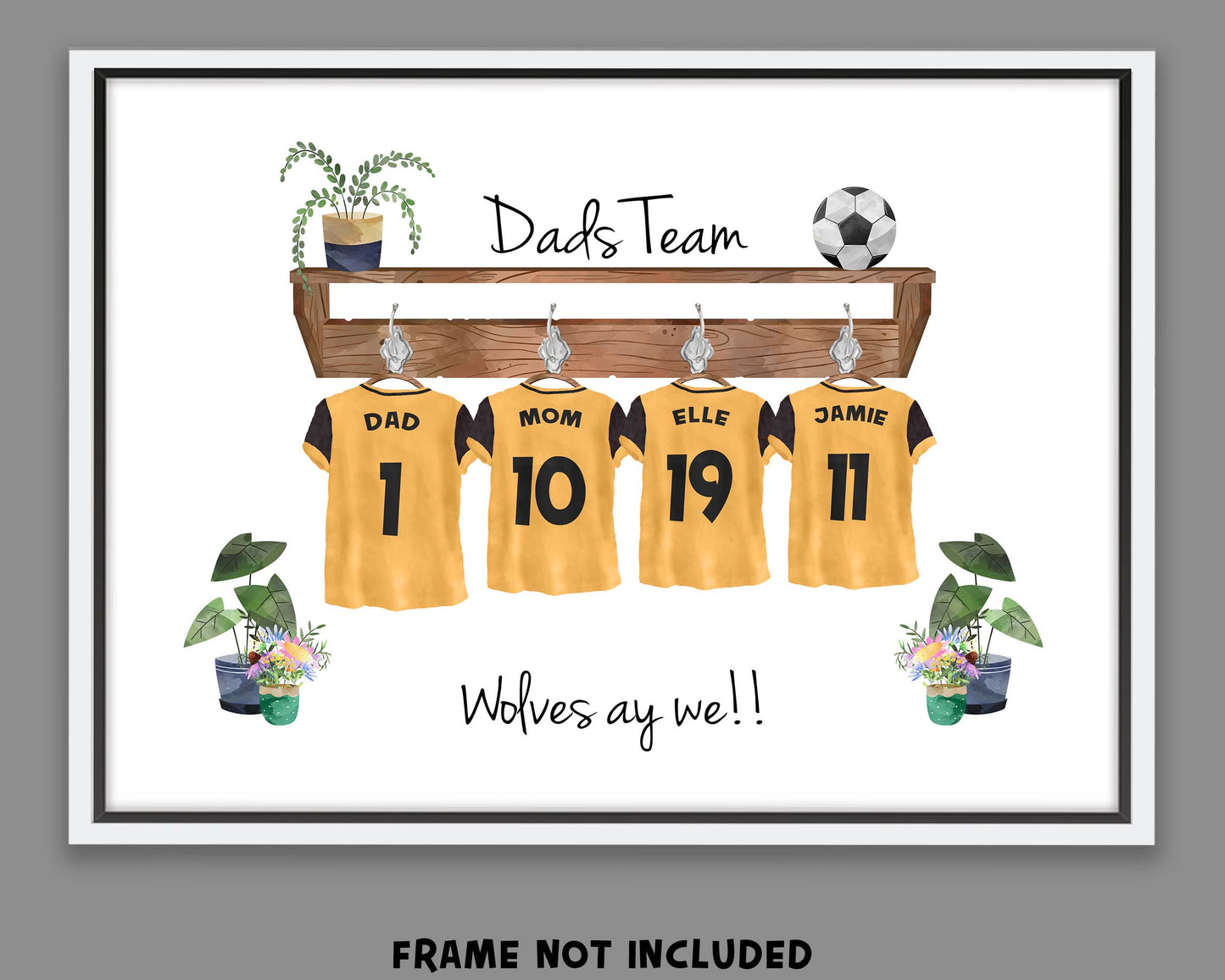 Personalised Football Family Print - Personalised gift - Gift for Dad, Gift for Football fans, Gift for Him, Gift for Grandad - Fathers Day Gift Idea