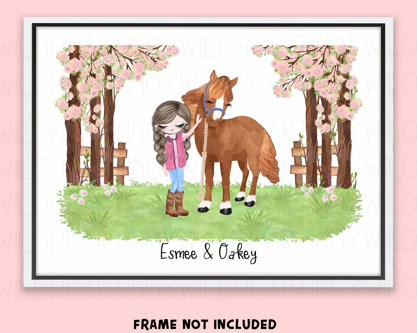 Personalised Horse Print, Gift for Horse Lover, Gift for Daughter, Girl & Her Horse Print, Cute Horse Print, Gift for friend
