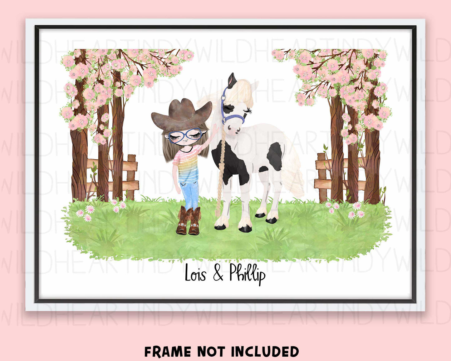 Personalised Horse Print, Gift for Horse Lover, Gift for Daughter, Girl & Her Horse Print, Cute Horse Print, Gift for friend