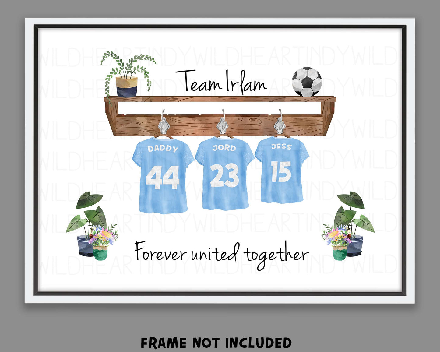 Personalised Football Family Print - Personalised gift - Gift for Dad, Gift for Football fans, Gift for Him, Gift for Grandad - Fathers Day Gift Idea